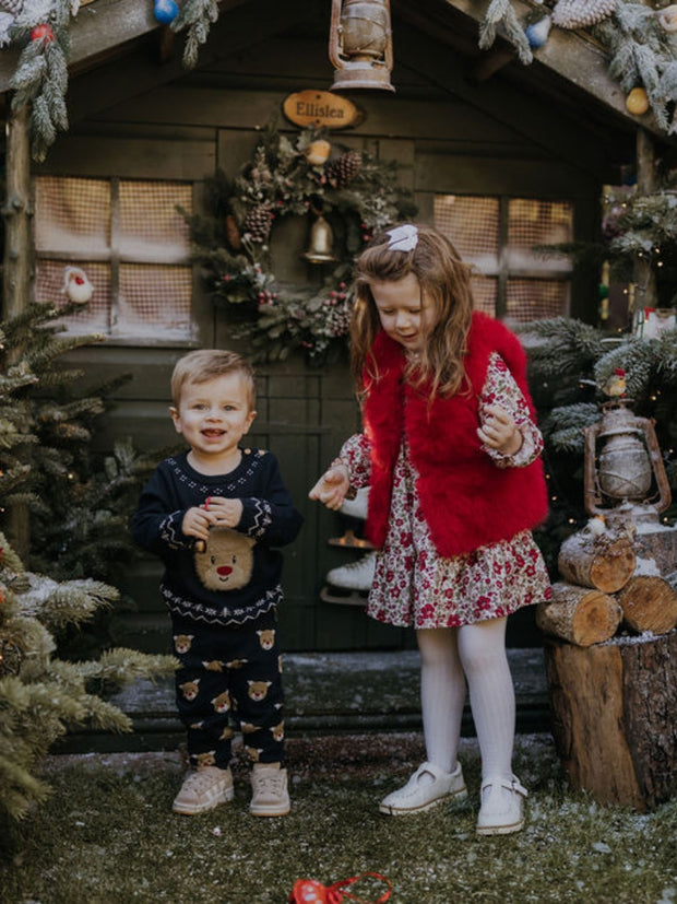 Name It Baby Boy Navy Reindeer Knitted Outfit Set  (0M-18M)