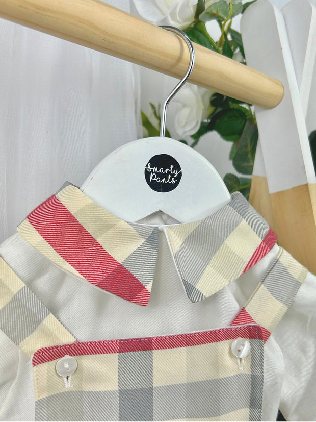 Pex Boys Red Tartan Dungaree Outfit (3M-18M)