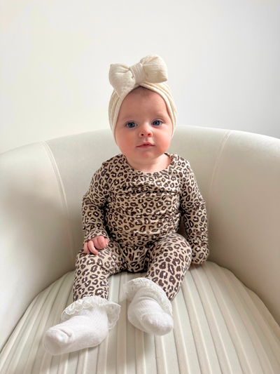 Name It Baby Girl Beige Animal Print Outfit Set (1M-9M)