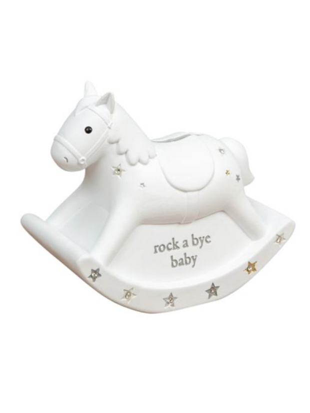 White Rocking Horse Money Box