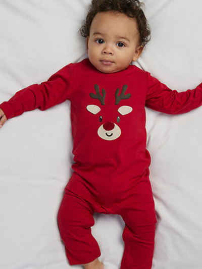 Name It Baby Red Reindeer Babygrow (0M-18M)