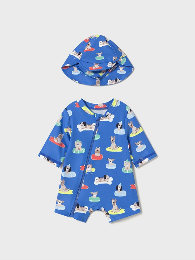 Mayoral Baby Boy Blue Bathing Bodysuit & Sun Hat