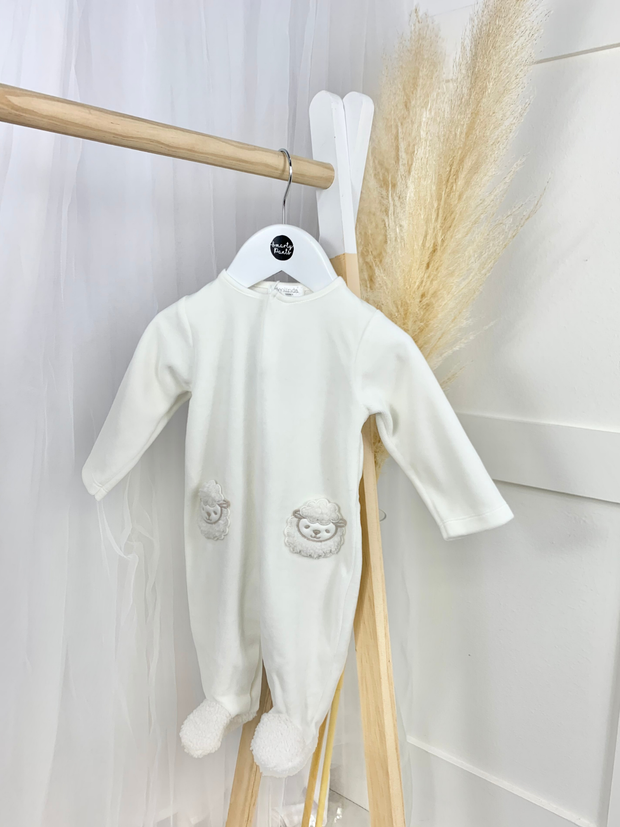 Cream Sheep Front-Fastening  Babygrow