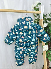 Name It Baby Boy Navy Dinosaur Pramsuit (0M-12M)
