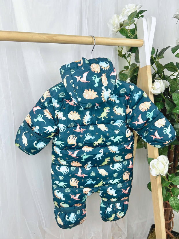 Name It Baby Boy Navy Dinosaur Pramsuit (0M-12M)