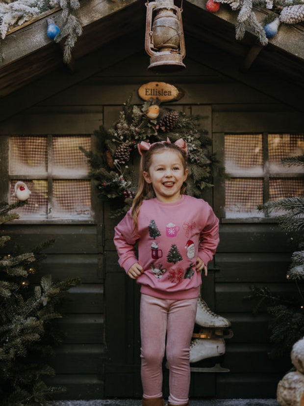 Name It Girls Pink Christmas Sweatshirt (9M- 5Y)