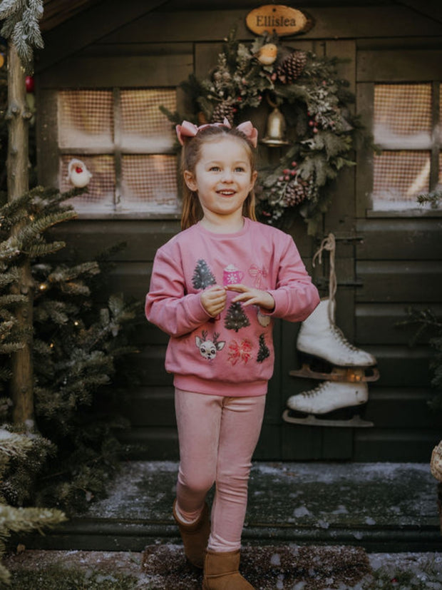 Name It Girls Pink Christmas Sweatshirt (9M- 5Y)