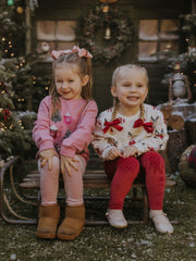 Mayoral Junior Girl Red Velvet Leggings (3Y-8Y)