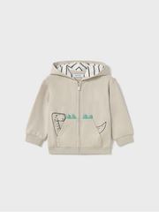 Mayoral Toddler Boy Grey Dinosaur Zip Up Hoodie