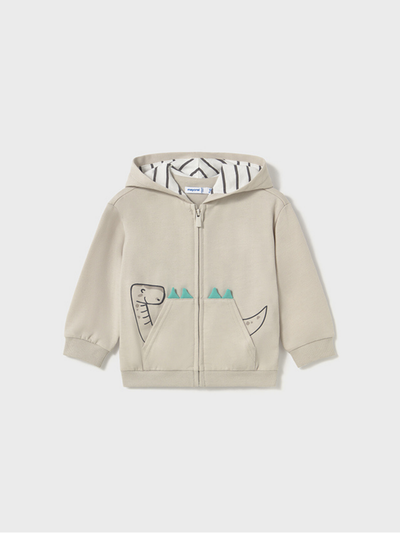 Mayoral Toddler Boy Grey Dinosaur Zip Up Hoodie