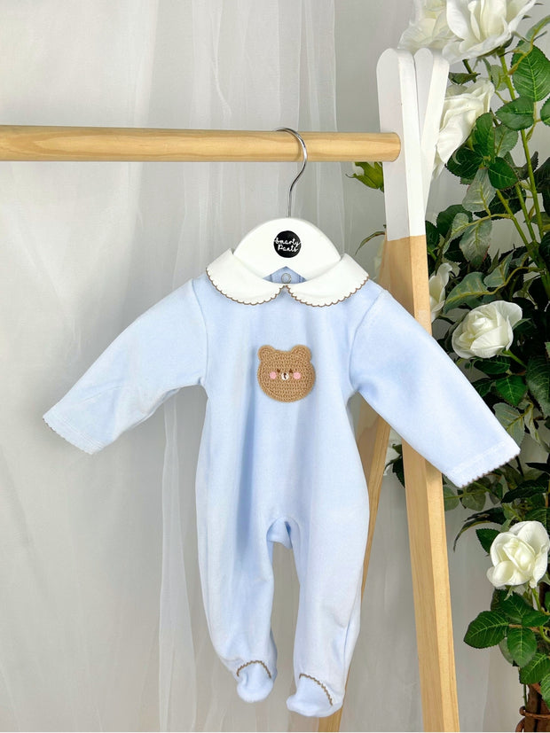 Deolinda Boys Blue Bear  Babygrow (0M-6M)