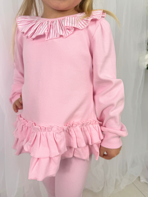 Girls 'Leah' Frilly Legging Set (12M - 8Y) - Pink