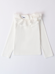 iDo Girls White Frill Neck Top