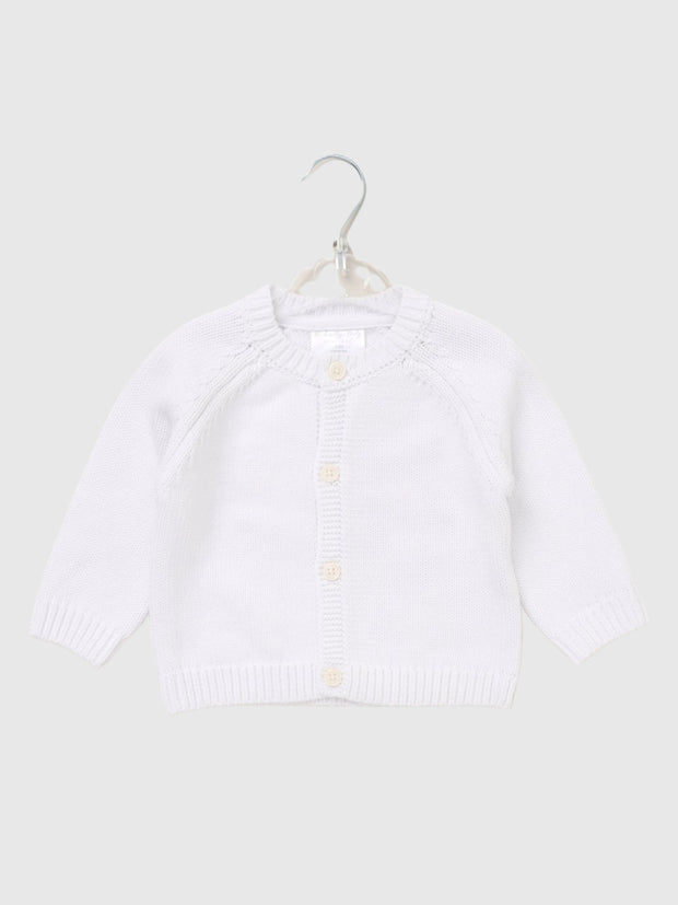 Baby 'Little One' White Cardigan (0M-12M)