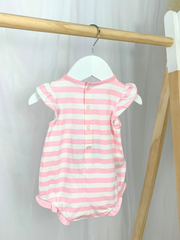 Mayoral Baby Girl Pink Striped Tulip Romper