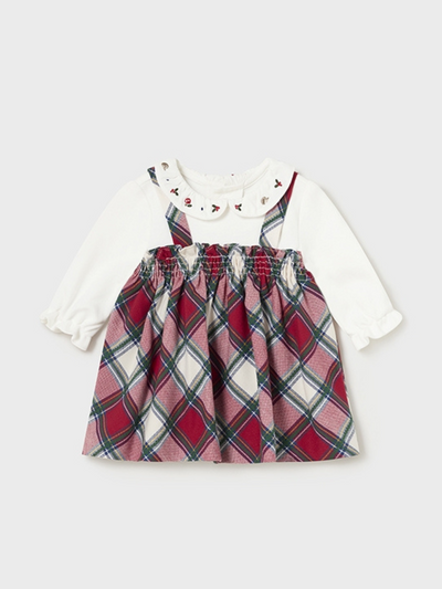 Mayoral Baby Girl Festive Dungaree Dress