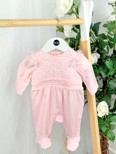 Mintini Baby Girl Pink Pearl Babygrow (1M - 6M)