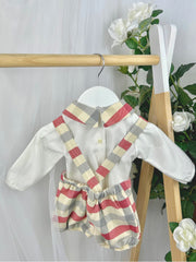 Pex Boys Red Tartan Dungaree Outfit (3M-18M)