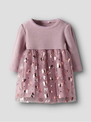 Name It Baby Girls Pink Leopard Print Dress (0M-18M)