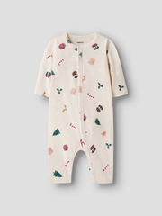 Name It Baby Beige Christmas Babygrow (1M-9M)
