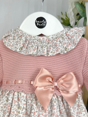 Baby Girls Pink Knitted Bow Dress (3M - 3Y)