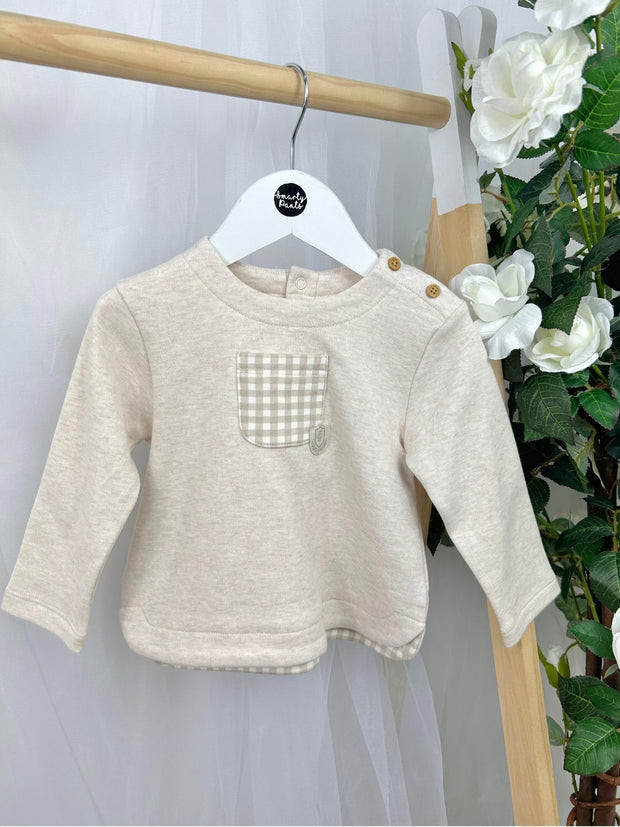 Tutto Piccolo Toddler Boys Neutral Gingham Outfit Set (12M-3Y)