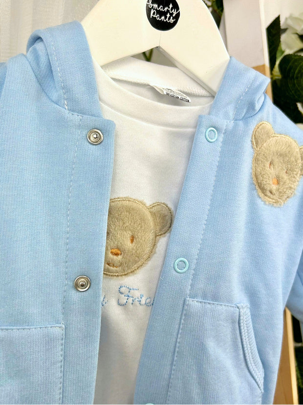 Boys Blue Teddy Outfit Set (3M-18M)