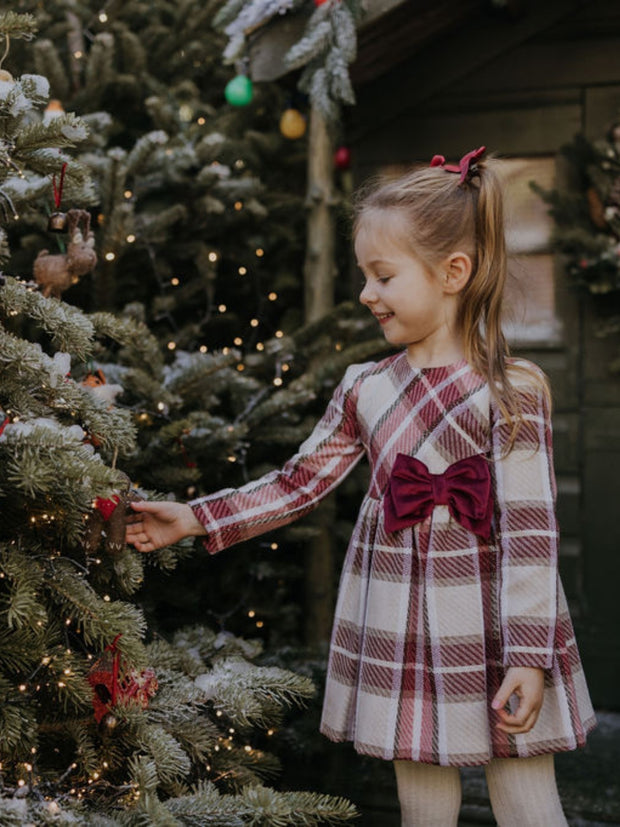 Mayoral Junior Girl Red Tartan Dress (3Y-8Y)