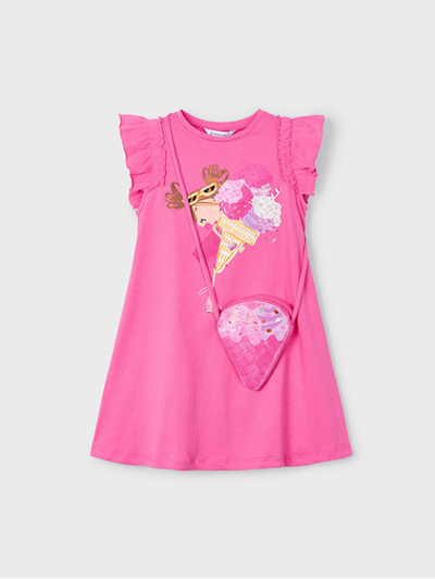 Mayoral Junior Girl Ice Cream Dress With Handbag - 2 Colours