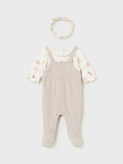 Mayoral Baby Girl Neutral Babygrow & Headband