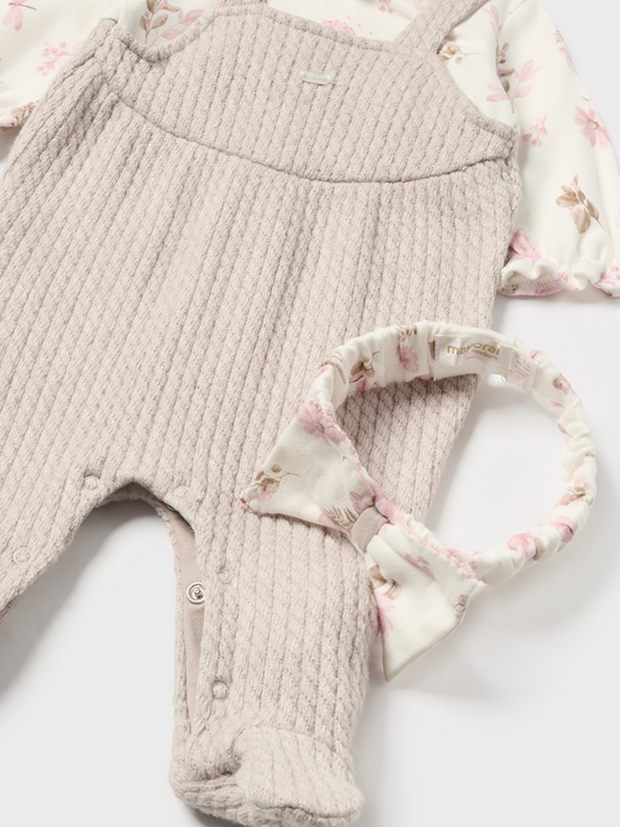 Mayoral Baby Girl Neutral Babygrow & Headband