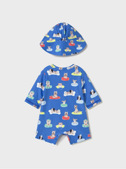 Mayoral Baby Boy Blue Bathing Bodysuit & Sun Hat