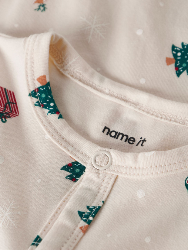 Name It Baby Beige Christmas Babygrow (1M-9M)