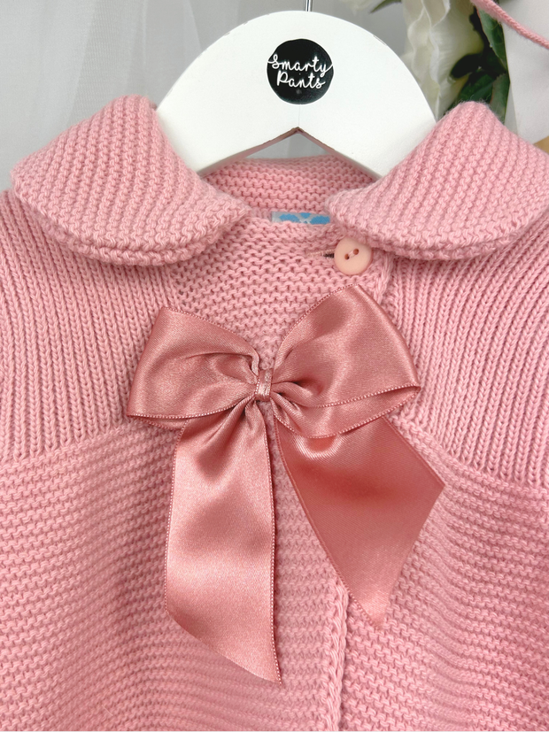 Baby Girls Pink Knitted Coat & Hat Set (3M - 3Y)