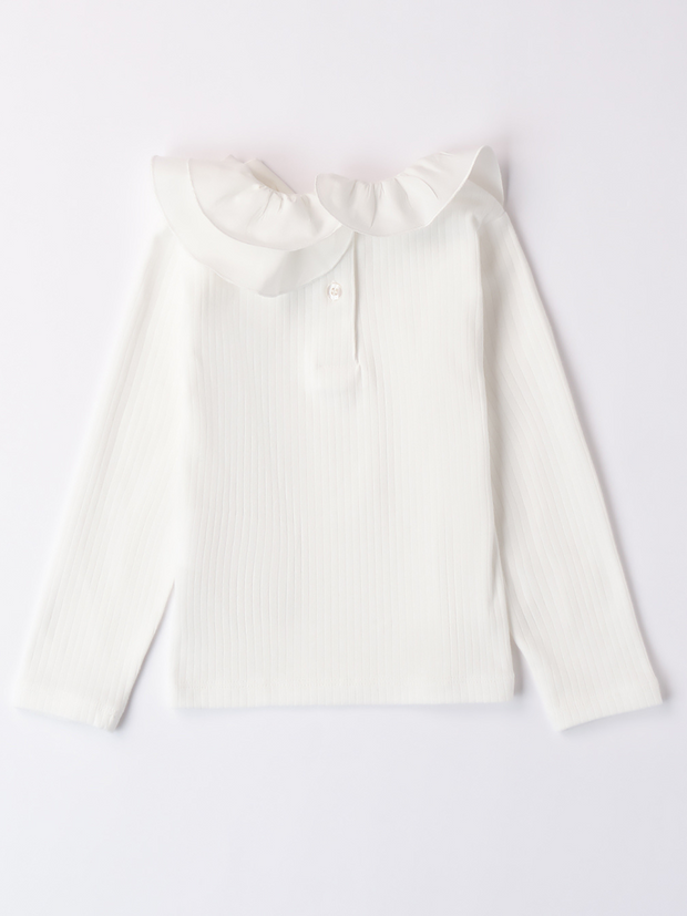 iDo Girls White Frill Neck Top