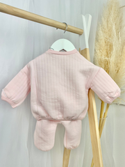 Baby Girl Quilted Bunny 2 Piece Outfit Set