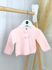 Toddler Girl Pink Knitted Pom Pom Cardigan