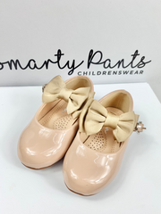 Girls Camel 'Madeline' Bow Shoes