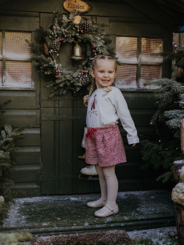 Mayoral Junior Girl Red Tweed Shorts (3Y-8Y)