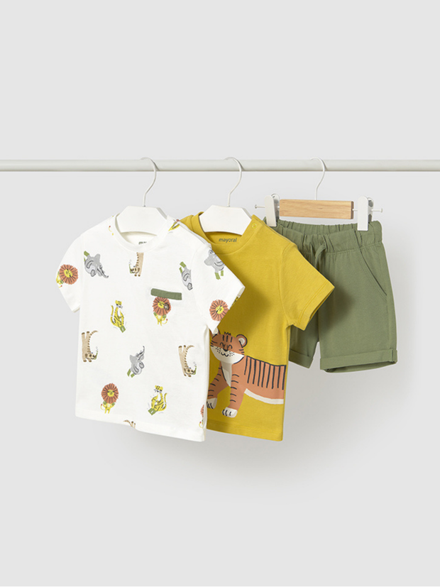 Mayoral Toddler Boy 3 Piece Animal Shorts Set