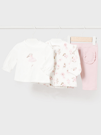 Mayoral Baby Girl 3 Piece Birdy Outfit Set - 2 Colours