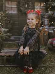 Mayoral Junior Girl Navy Tulle Floral Dress (3Y-8Y)