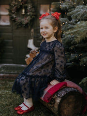 Mayoral Junior Girl Navy Tulle Floral Dress (3Y-8Y)