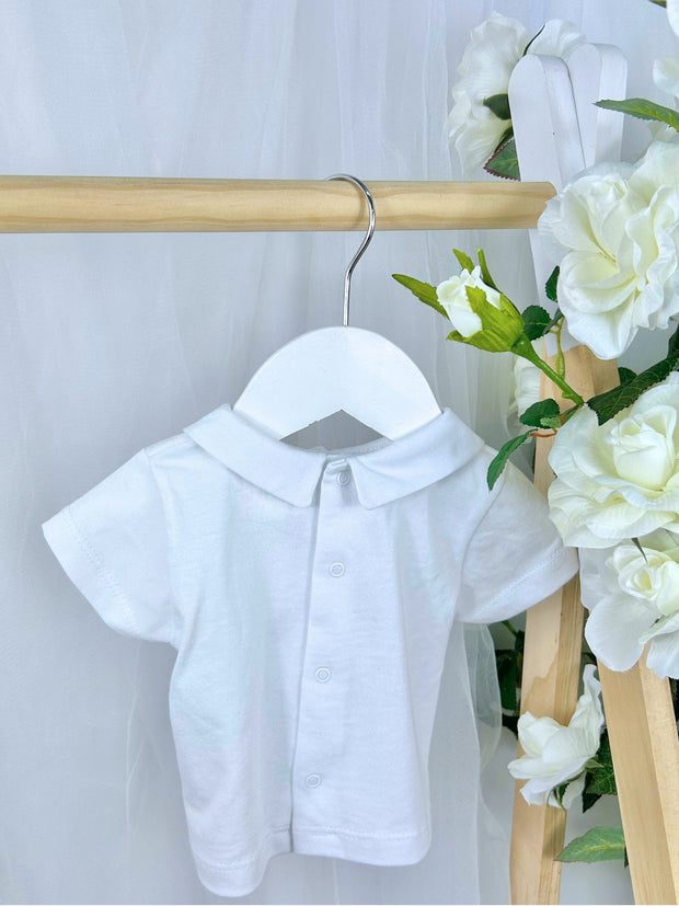 Baby Boys 'Hop' Beige Gingham Shorts Set