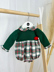 Baby Girl Green Tartan Romper