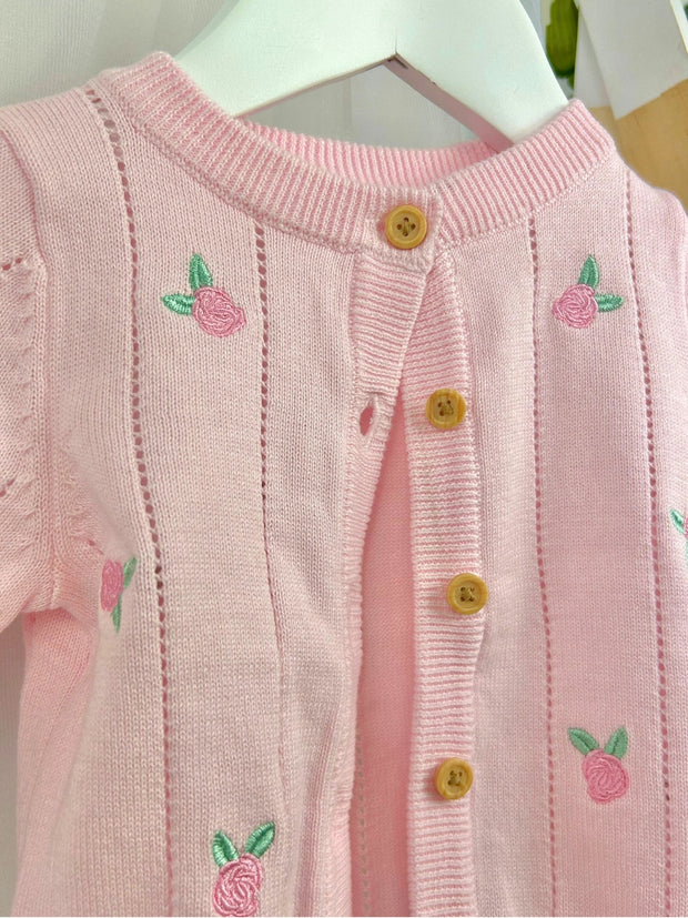 Name It Baby Girl Organic Cotton Rosebud Cardigan - 2 Colours