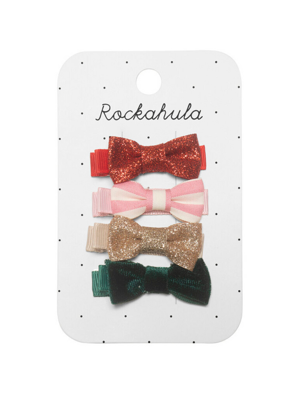 Rockahula Jolly Christmas Mini Bow Clips