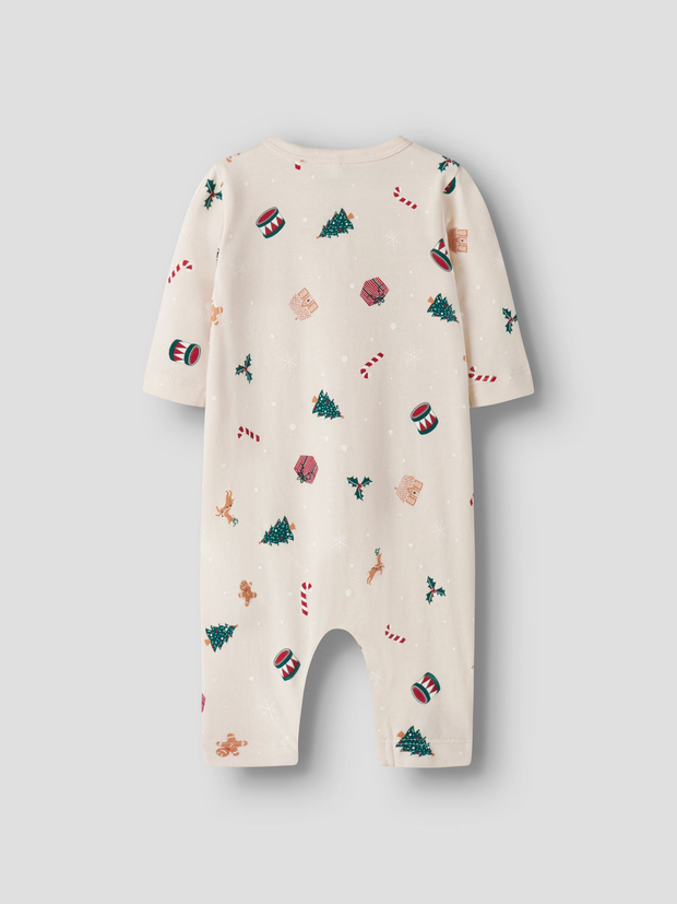 Name It Baby Beige Christmas Babygrow (1M-9M)