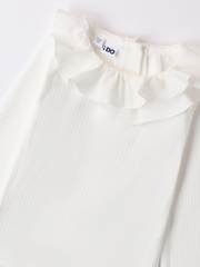 iDo Girls White Frill Neck Top