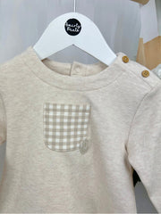Tutto Piccolo Toddler Boys Neutral Gingham Outfit Set (12M-3Y)